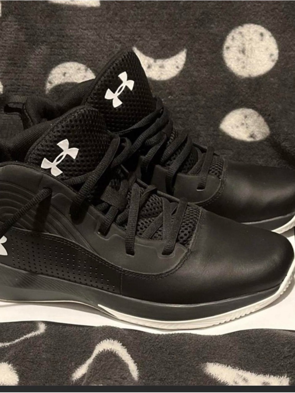 Under Armour Black and White Kids Sneakers